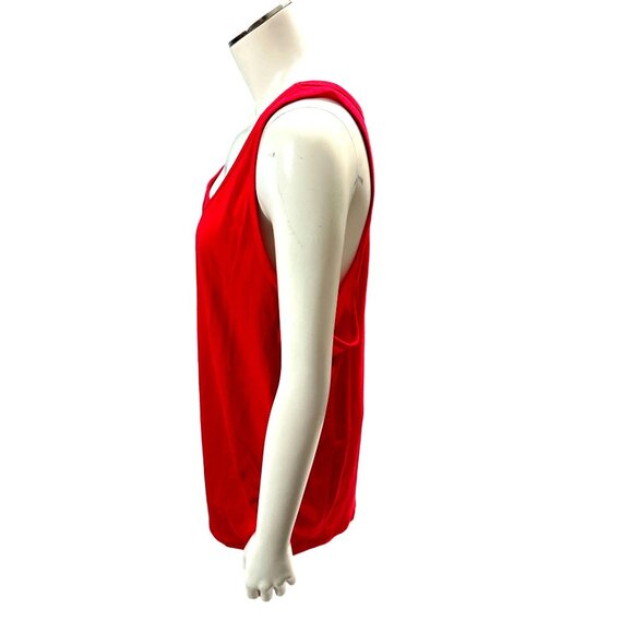 Ambiance Apparel Red Sleeveless Ruched Tank Top Tunic 2X Cotton Spandex Blend - Picture 2 of 8